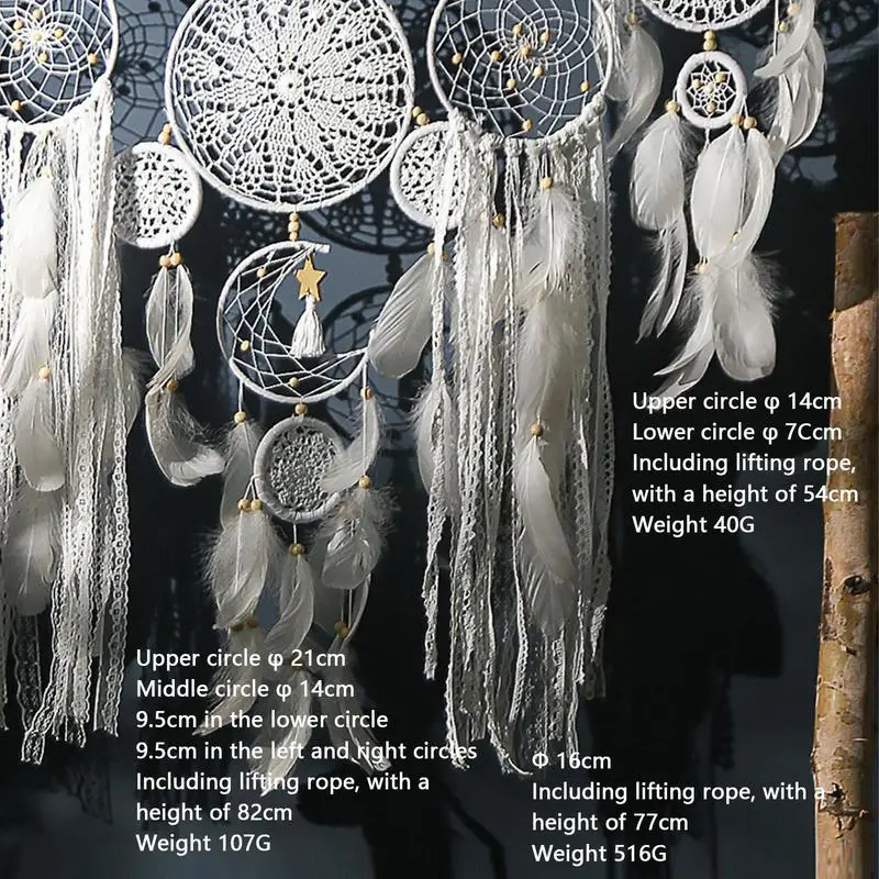 Handmade Macramé Dream Catchers para Home Decor, Boho Wall Art Hangings, ornamentos para o quarto do bebê e berçário, 5 pçs/set