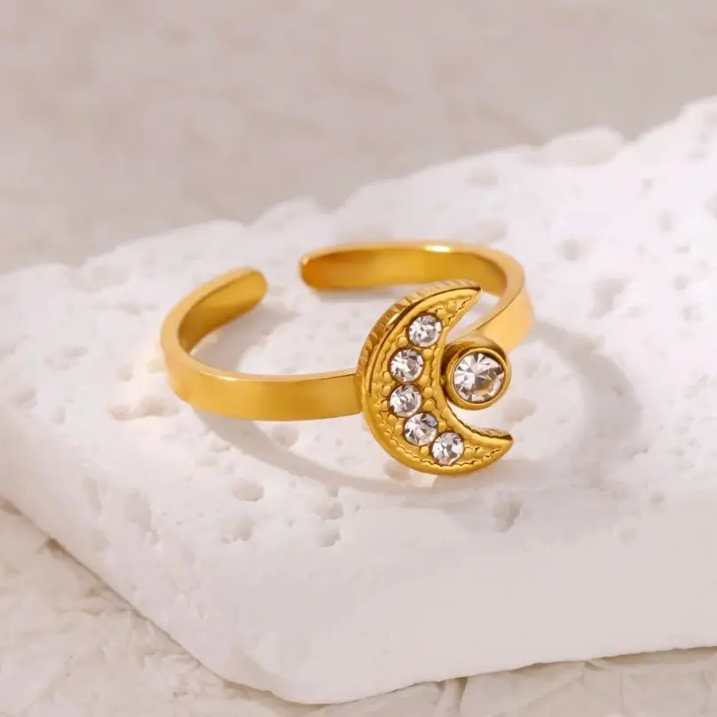 Gold Color Flower Rings Stainless Steel