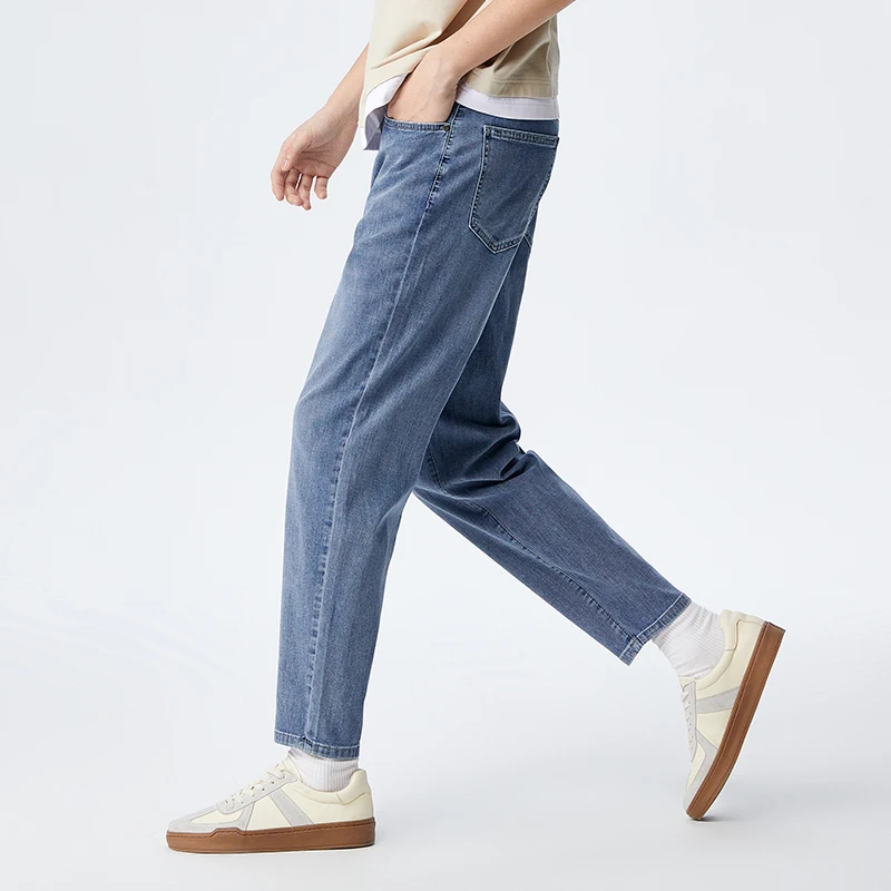 Semir Jeans Men Summer Cool Sense Fashion Classic Washed Tapered Trousers Simple Commuter Demin Trousers 6