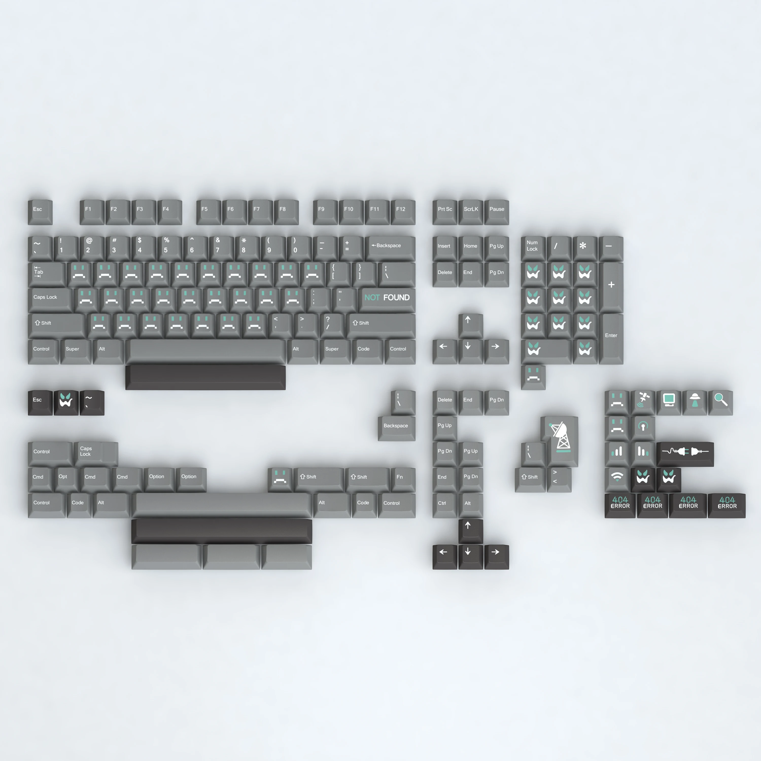 Clone 404 Keycaps, 169 Chaves, Inglês, Russo,