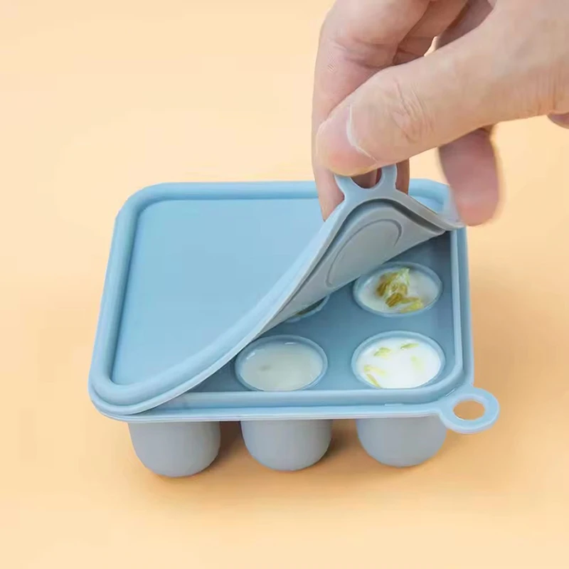 Silicone Baby Freezer Cube Trays with Cover BPA Free Feeding Box for Breast Milk Ice Cubes Food Vegetable Purees portable food storage box baby food storage containers