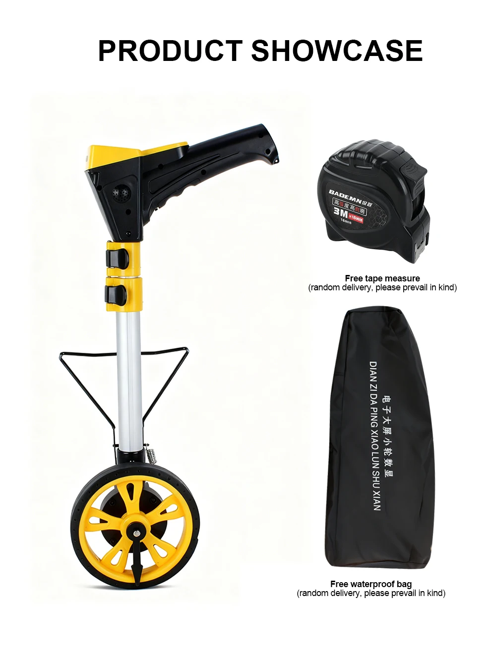 Digital Display Measuring Wheel Rolling Distance Tool Outdoor Rolling Push Gauge