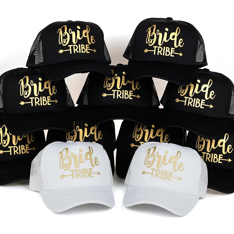 

Bride Tribe Letter Printing Party Breathable Baseball Cap Mesh Adjustable Women Summer Trucker Cap Men Dad Hat