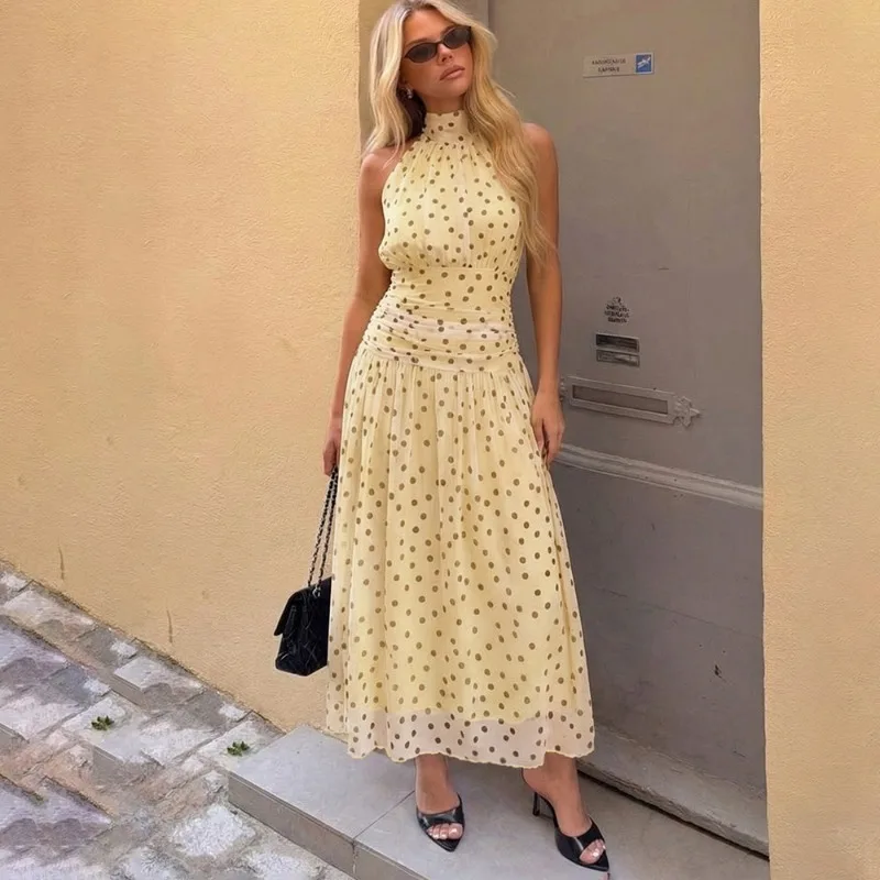 Elegant maxi dress from Tuularose with polka dot p...