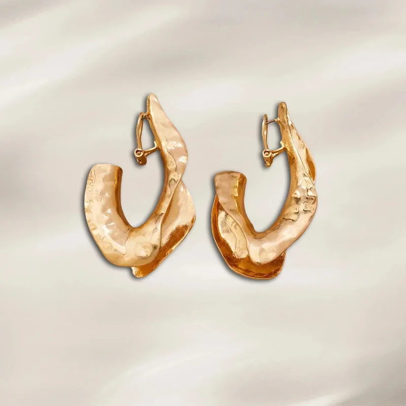 Exaggerated Creative Irregular Geometric Teardrop Shaped Earrings for Women Vintage Earring Party Jewelry Gifts