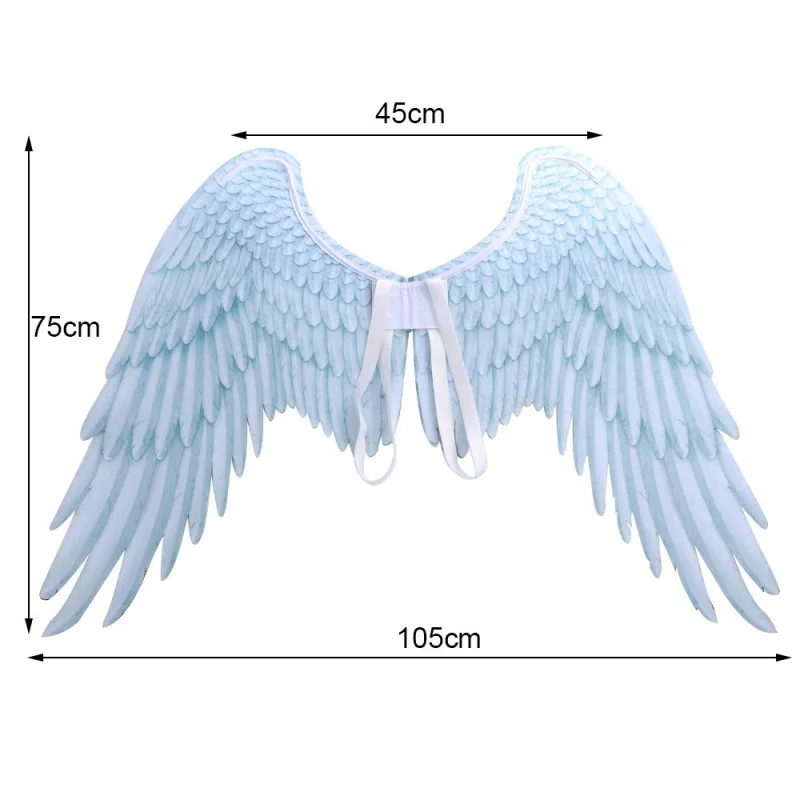 Halloween 3D Angel Wings Costume With Elastic Straps Halloween Party Mardi Gras Feather Wing Adult Kid Cosplay Accessories