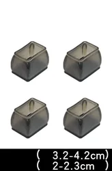 8 - Piece Black Non - Slip Silicone Chair Leg Caps - Felt Furniture Feet Pads for Wood Floor Protection and Noise Reduction (Rectangle  Small)