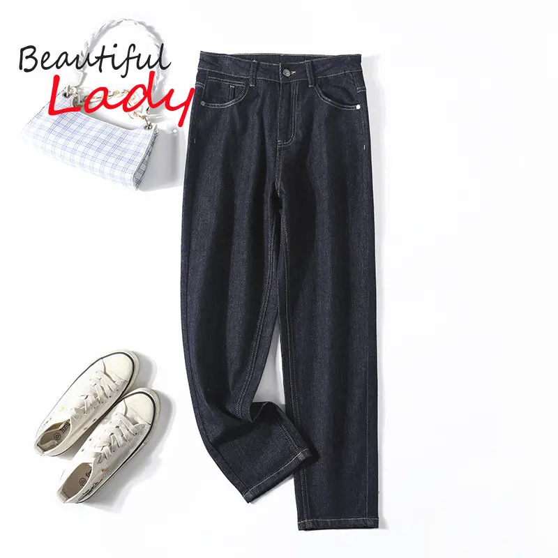 

L-8XL Baggy Jeans Woman High Waist Blue Jeans for Women Large Size Black Jeans Loose Mom Jeans Denim Harem Pants