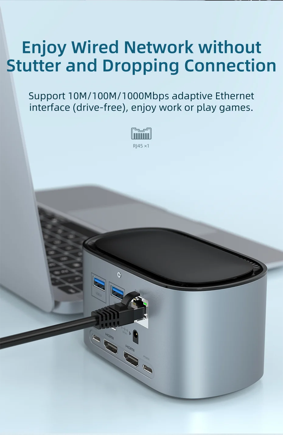 CABLETIME USB Docking HUB 18 in 1 USB C to 4K HDMI DP RJ45 1000Mbps PD 100W USB3.0 for MacOS Windows Tablet Dock Station C419