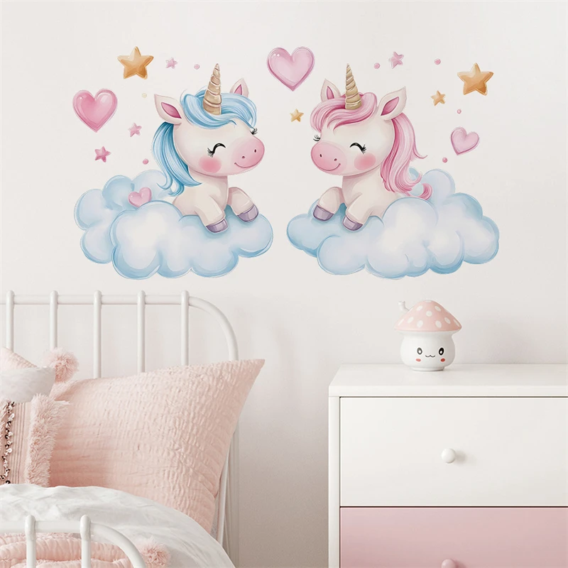 Unicorn Decorative Vinyl Child Wall Stickers for Kids Room Baby Boy Girl Room Decoration Bedroom Accessories Wall Art Decor wall stickers,luminous wall stickers,vinyl decal stickers