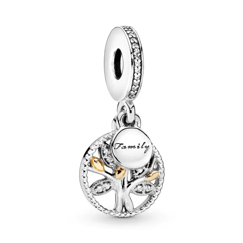 Hot Sale Family Tree Dad&Mum Sister Daughter Hearts Charm Beads Fit Original European 925 Silver Bracelet DIY Women Jewelry GIft 2