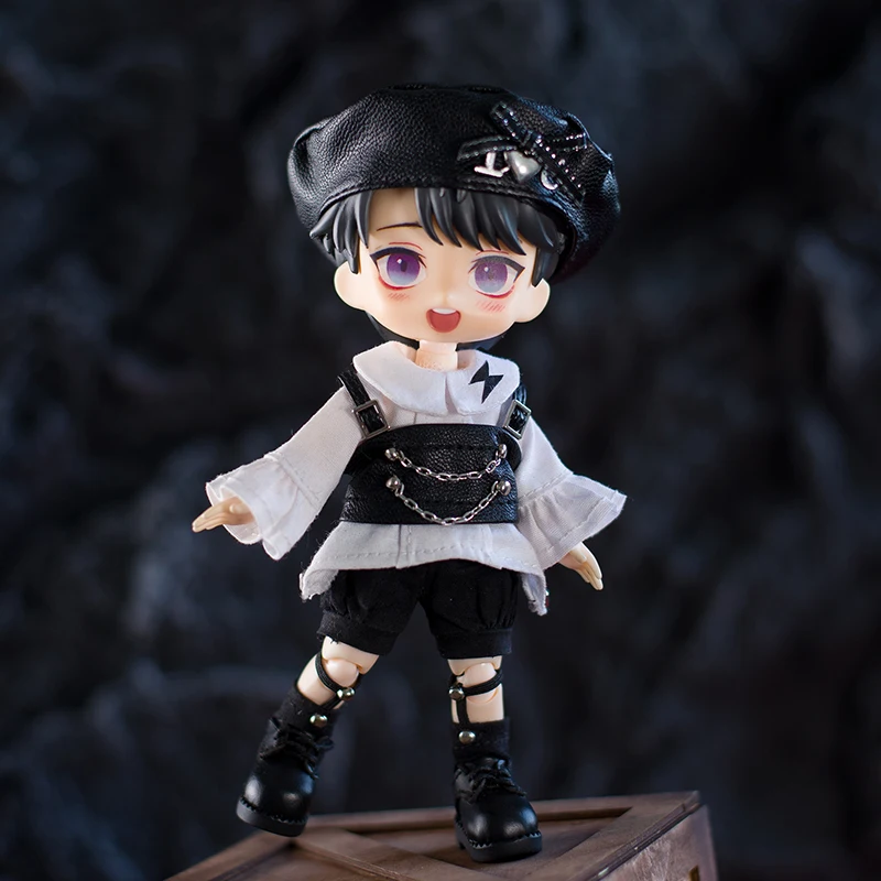 Ob11 clothes GSC clay clothes toy accessories 1/12 points BJD cute Sweet cool black and white suit hat shirt