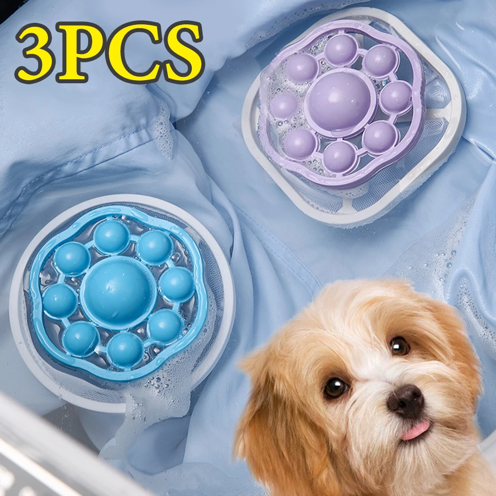 3 Pack Hair Filter Bag Pet Hair Remover Laundry Dryer Balls Reusable Washing Machine Hair Catcher Dog Cat Catcher Lint Remover
