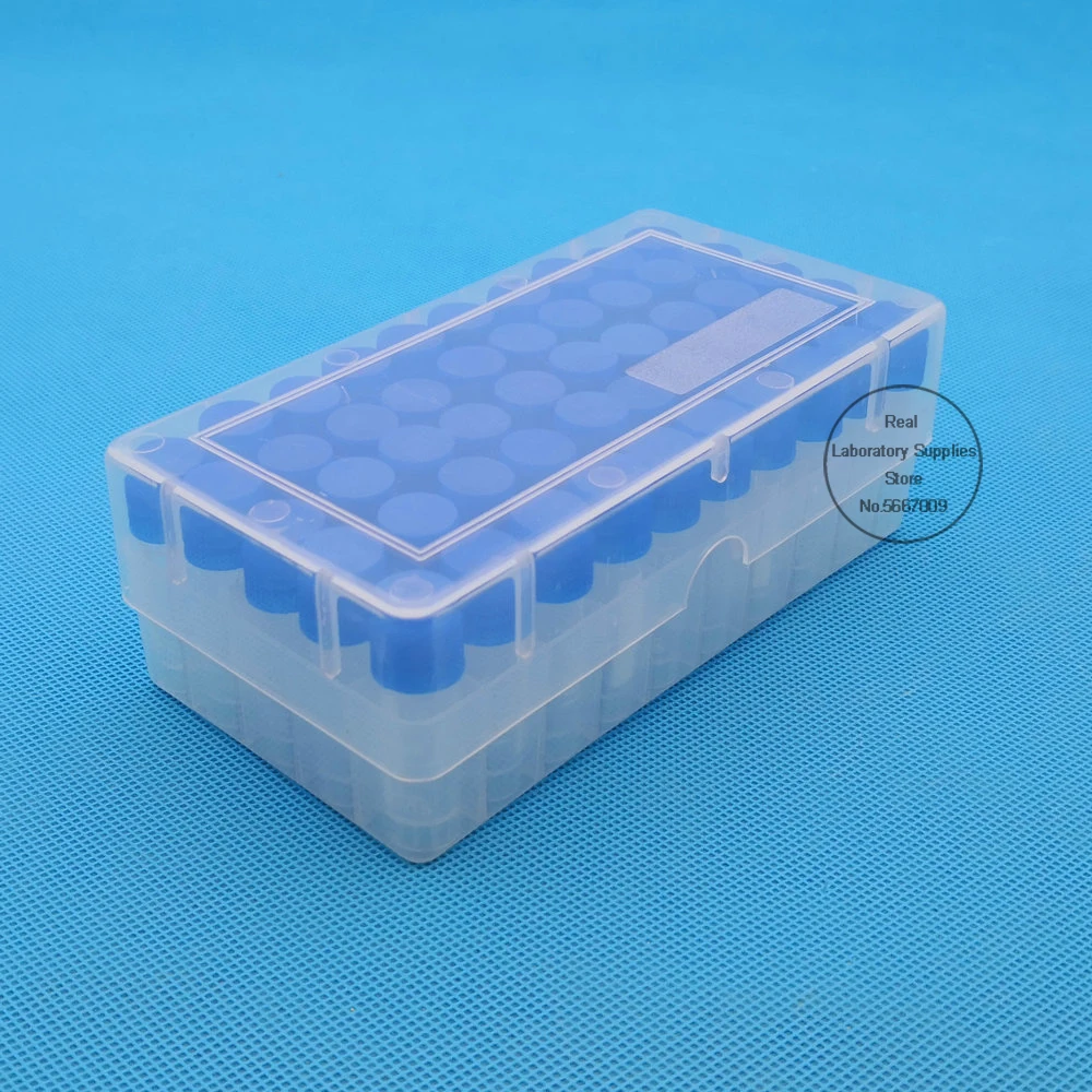 50 pieces plastic 1.8ml freezing tube + one piece 50 vents plastic Freezing tube storage box for experiment