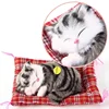 Lovely Simulation Animal Doll Stuffed Toys Plush Sleeping Cats Toy with Sound Kids Toy Decorations Birthday Gift For Children 3
