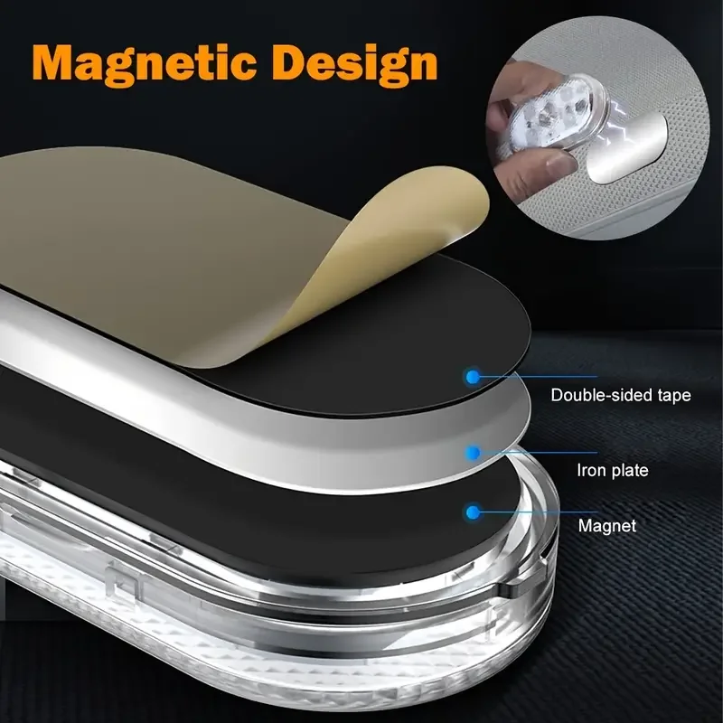 2/4Pcs Car LED Lights Touch Sensing Exterior Interior With 6 Bright LED Lamp Beads Portable led lamp bulb led lamp bulb base