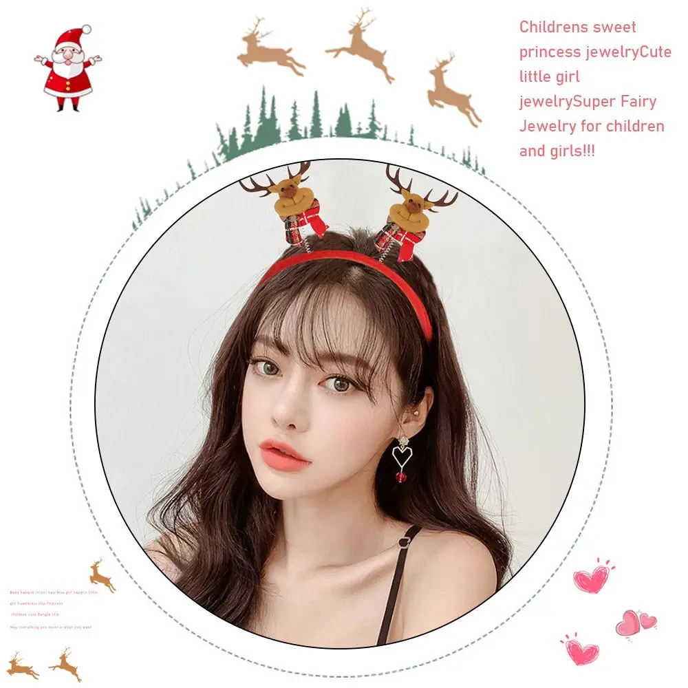 Description Picture 5 of itemChristmas Headbands Reindeer Headwear Cute Kids Adult Antlers Xmas Hairband Christmas Decorations For Party Masquerade Cosplay