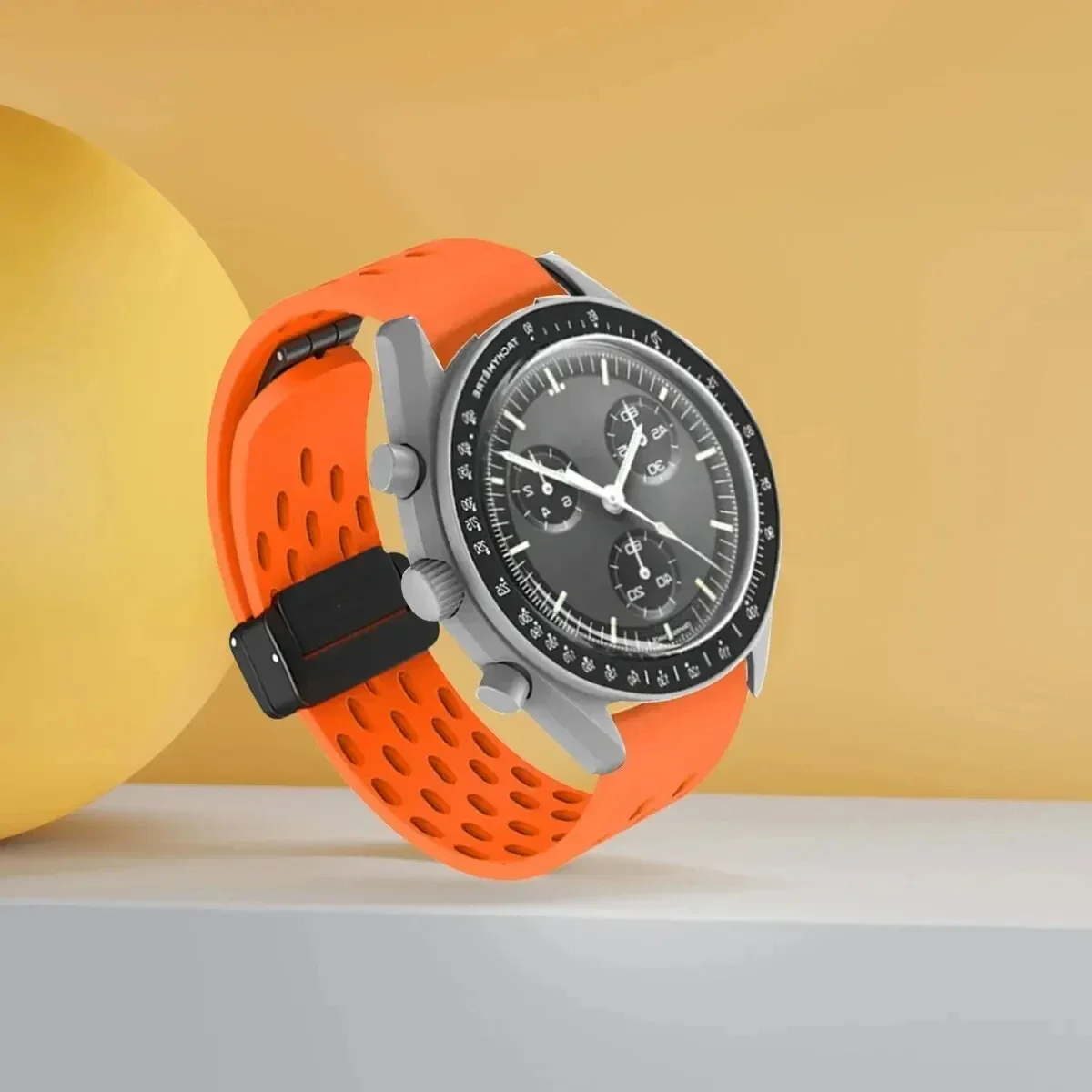 Magnetic Silicone Sport Watchband for MoonSwatch - Enhanced Replacement Bracelet Accessory