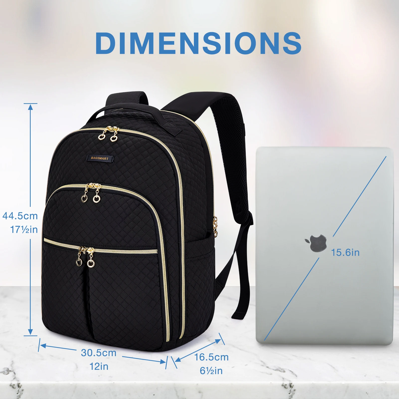 BAGSMART Laptop Backpacks for Women 15.6 inches Notebook 