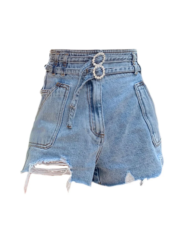 

Vintage Hight Waist Y2K Blue Women's Short Jeans Pants Harajuku Casual Ripped Denim Shorts Hot 2023 Summer Streetwear Bottoms