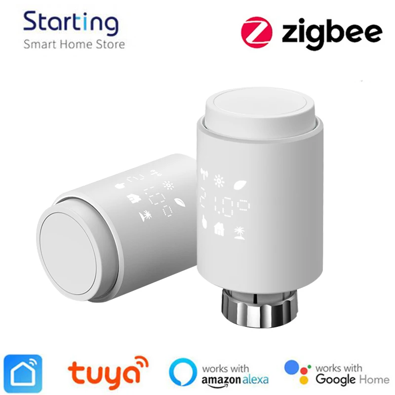 

Tuya ZigBee TRV Smart Thermostat Radiator Actuator Valve Programmable Temperature Smart Life Controller Via Alexa Google Home