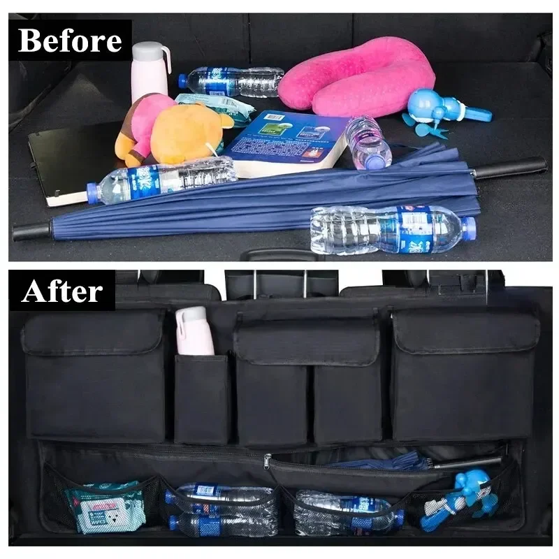 1pc Multi-Pocket Car Trunk Organizer Universal Car Storage Pocket Car Hanging Back Seat Storage Bag Auto Interior Accessories