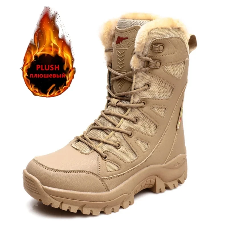 Stivali Da Neve Alti Uomo – Fodera In Peluche Caldo – Antiscivolo Outdoor – Cinesi - Foto 4