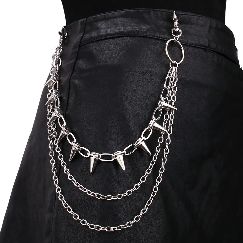 Hip Hop Punk Rock Metal Pants Waist Chain Men Women Key Chain Trousers Wallet Keychain Jeans Unisex Hip-hop Jewelry Gift