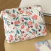 1pc/Set Pink Flower Print Makeup Bag Premium Travel Organizer Cosmetic Bag Makeup Bag Pouch Skincare Bag Toiletry Bag 5