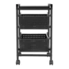 2-Tier File Storage Cart Tool Box Organizer Rolling Cart Office Furniture Wood Storage Dresser Free Standing File Cabinet 4