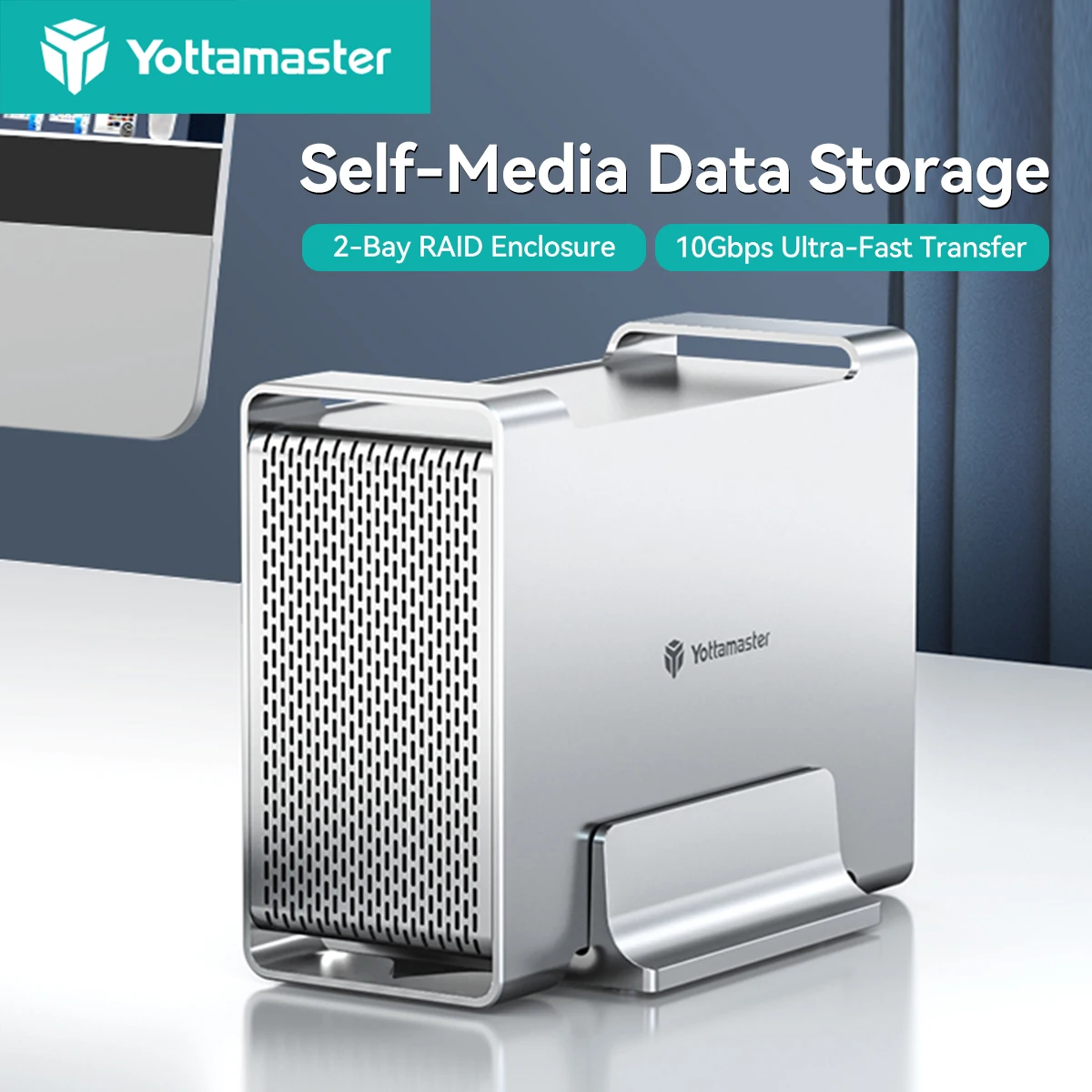 Yottamaster 2.5インチ/3.5インチ 2ベイ SATA SSD/HDD 外付けケース
