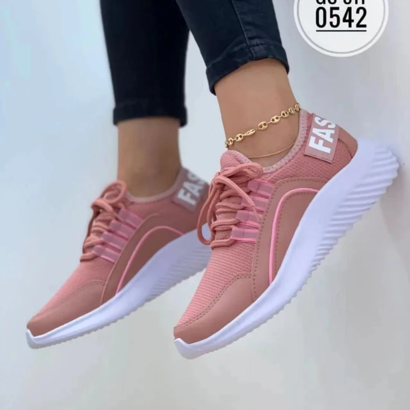 

Fashion Ladies Sneakers Women's Shoes Vulcanized Shoes Ladies Casual Shoes Zapatillas Mujer Lightweight Flats Lace Up Mom Shoes