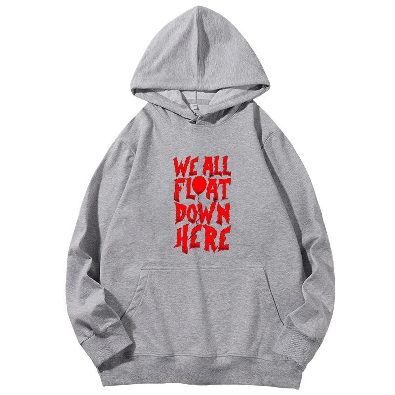 

All Float Down Here Slogan Penny wise fashion graphic Hooded sweatshirts essentials Spring Autumn cotton hoodie Men's sportswear