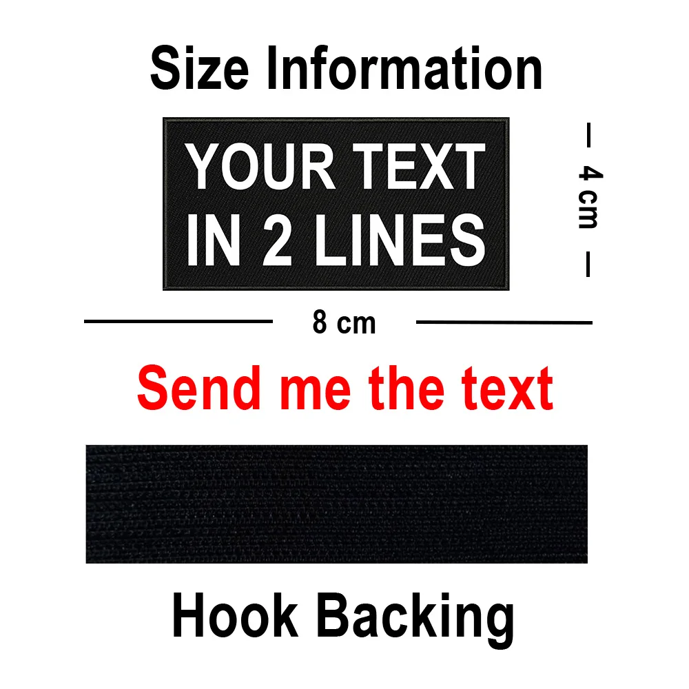 Custom Name Patches Big Size Patch Personalized Name Logo Image Stripes Badge Chevrons Hook Loop Applique Clothes