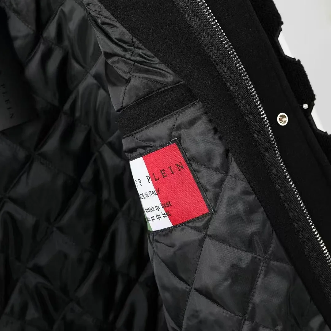 2024 Philipp Plein New Autumn/Winter Classic Fashion Trend Warm Cotton-padded Jackets for Men/women Trend Printed Diamond Jacket 4