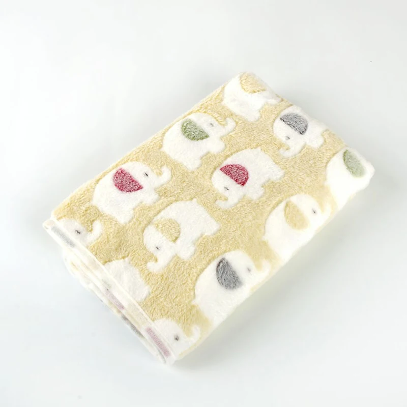 Pet Blanket Paw Print Flannel Thickened Warm Pet Dog Kennel Cat Dog Mat