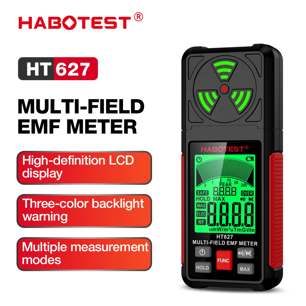 

3 in 1 Electromagnetic Radiation Tester With High-definition LCD Display For Household Appliances