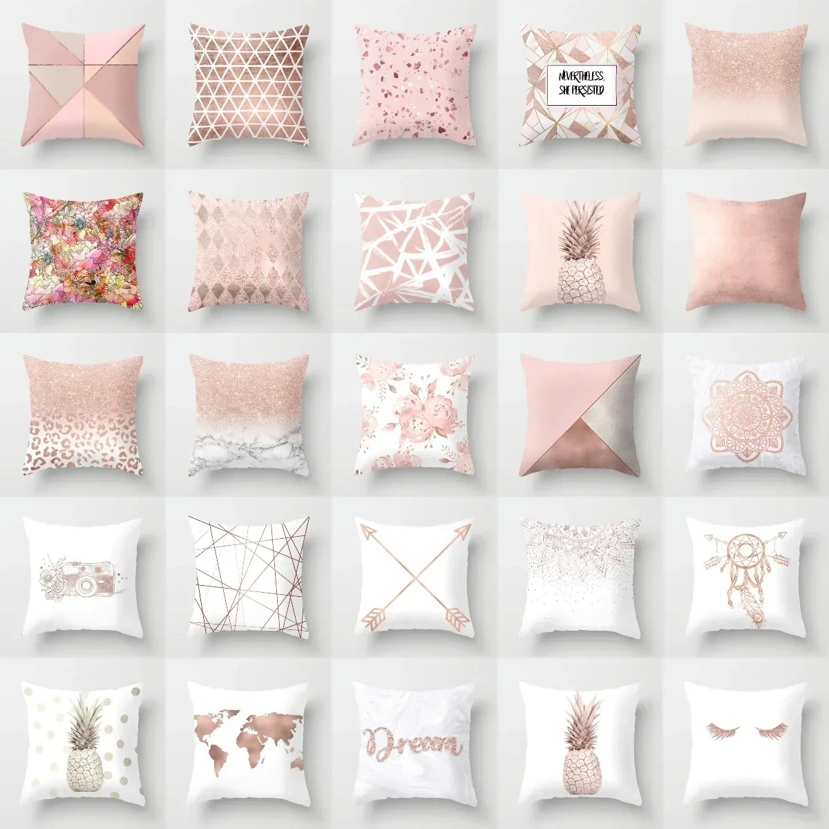 Fabritual Fundas De Almohada De Algodón Con Estampado De Bloques