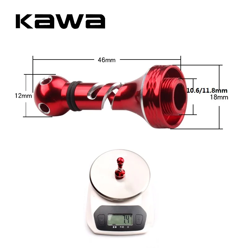 Kawa 1pc Fishing Reel Stand Suit Spinning Reel Handle Accessory Of Luminous Stick Weight 7.4g Length 46mm Screw DIa 10.6/11.8 mm