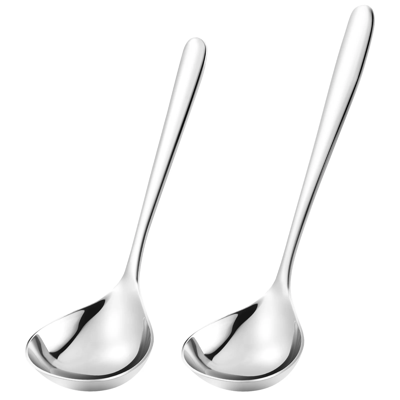 

2 Pcs Stainless Steel Soup Spoon Western Food Serving Spoons Salad Utensils Oversized No-rust Ladle Asian