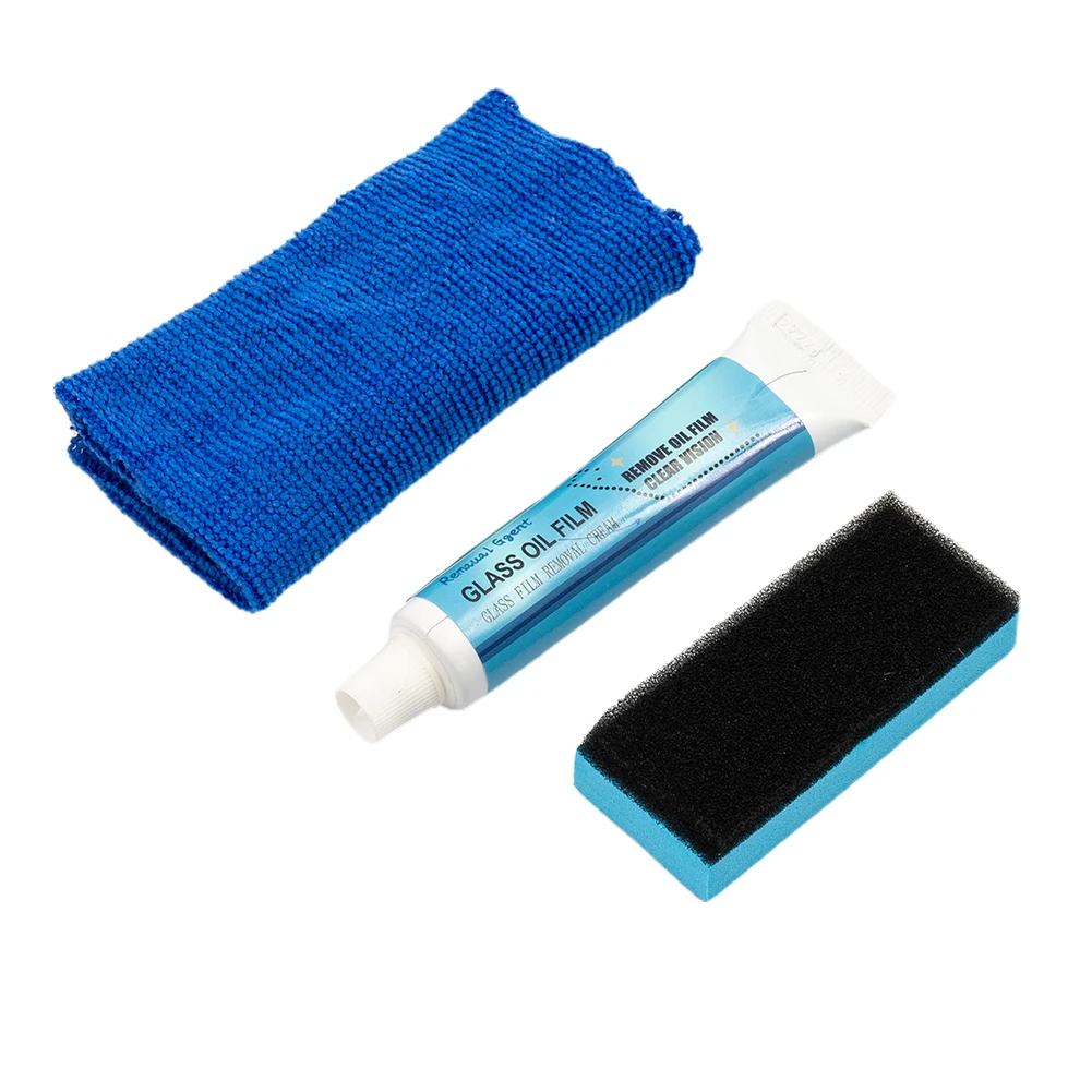 

Car Cleaner Glass Oil Film Remover Windshields Bathroom Glass Cleaning Liquid 30g Auto Care Curing Agent With Sponge