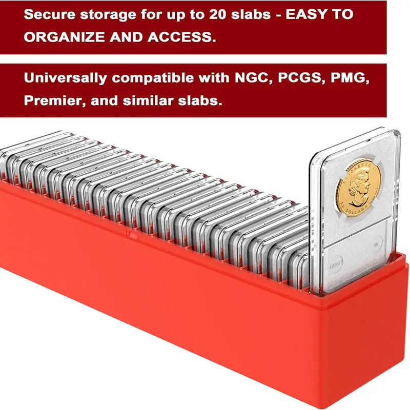 Commemorative Coin Collection Boxes with 20 Sheets Protective Coins Storage Plastic Empty Box Coin Enthusiast Supplies