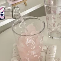 Mignon verre à eau en verre avec motif de chat kawaii, design attrayant, verre transparent pour femmes et adolescentes, cadeau pour un usage quotidien 2