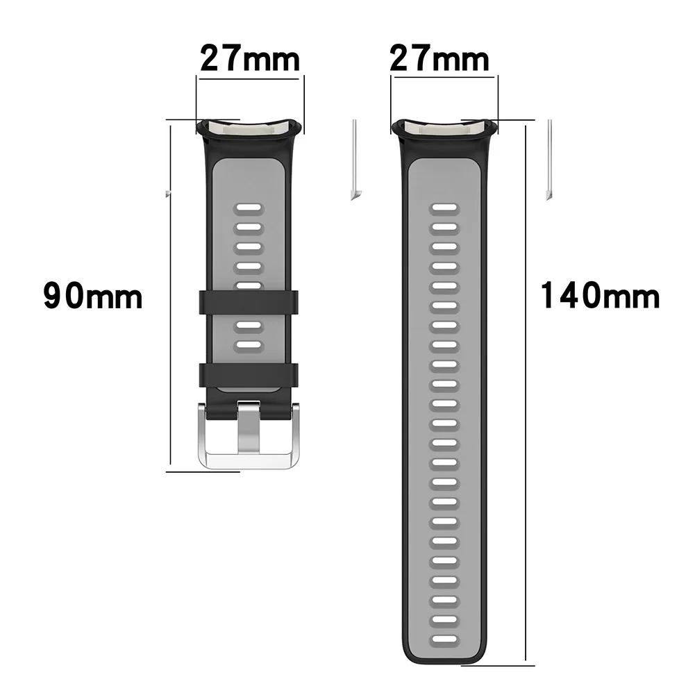 Dual-Color Silicone Adjustable Smartwatch Band - Enhanced Replacement Strap