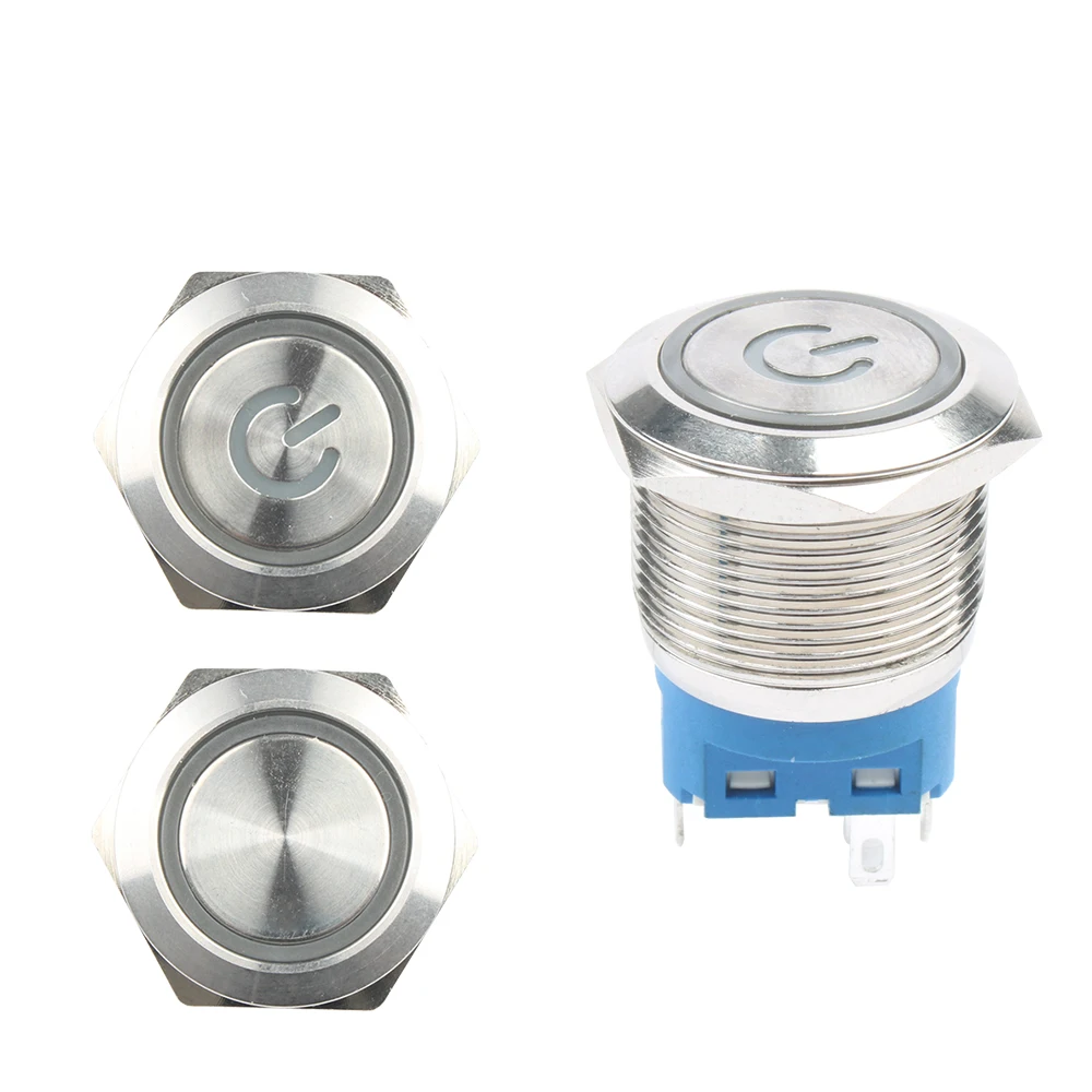 12mm 16mm metall push button switch power-taste Wasserdichte Flachen, kreisförmigen taste LED licht selbst-lock-reset-taste 1NO1NC – Detail 14