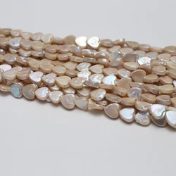 Elegant 12x12mm Natural White Freshwater Pearl Heart Beads for DIY Jewelry and Wedding Gifts (WHITE)
