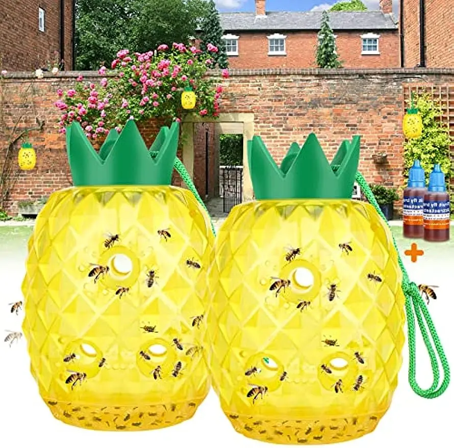 Wasp Trap Bee Traps Catcher, Wasp Traps Outdoor Hanging, Wasp Repellent Trap Deterrent Killer Insect Catcher, Non-Toxic Reusable reusable hanging fly trap