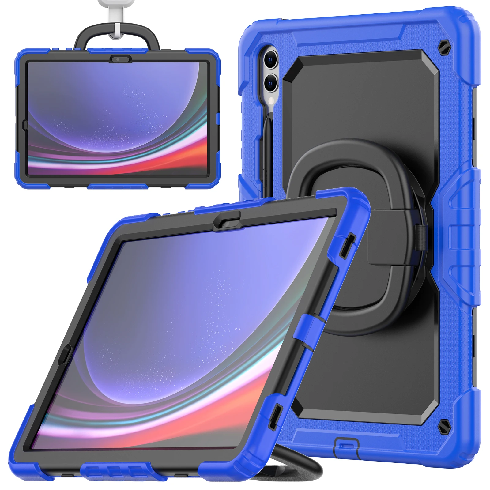Heavy Duty 12.4-Inch Tablet Case with 360° Rotatable Bracket