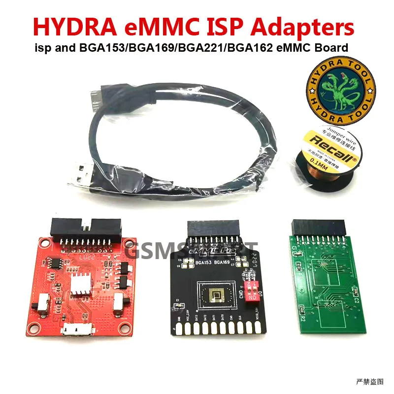 Hydra ISP eMMC Adapter Set Tool for BGA153 BGA169 BGA221 BGA162 eMMC Break out Board antenna adapter rf adapter kit