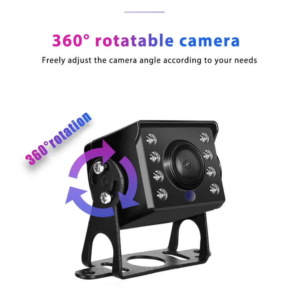 

AHD720 HD Car Parking Monitor 8 Lights Infrared Night Vision Rear View Camera Wired Control Camcorder Waterproof Acesssories